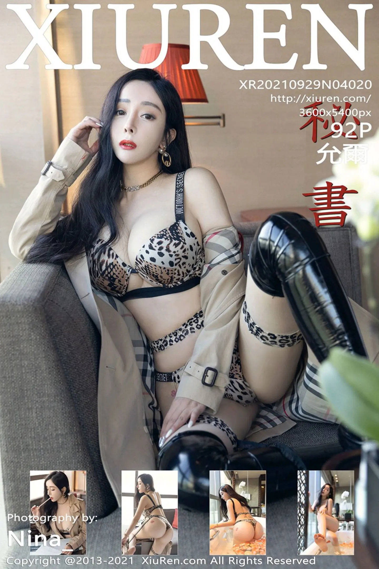 [XiuRen秀人网]No.4020_模特允爾秘书剧情主题浴室性感豹纹内衣秀丰满身材诱惑写真92P-秀人网 - XiuRen.Space
